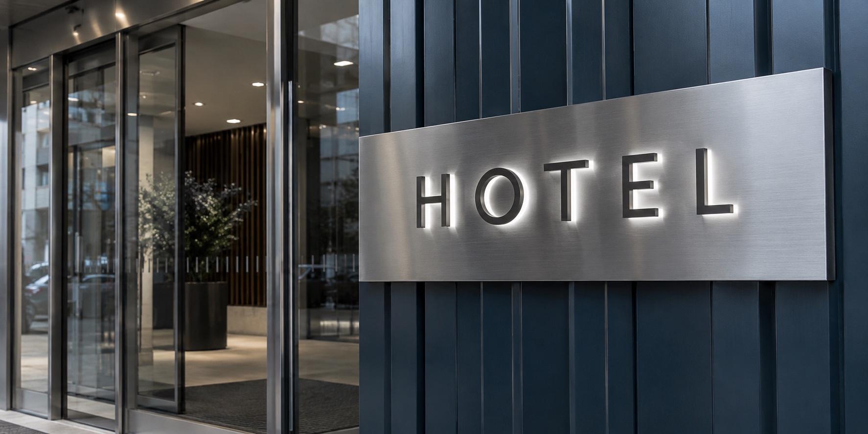 signage in a hospitality environment.